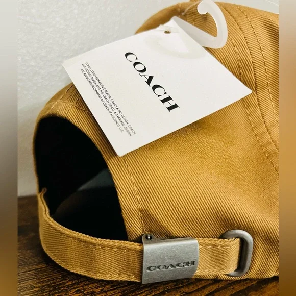 Coach Tan Embroidered Adjustable Baseball Hat NWT - Picture 3 of 3